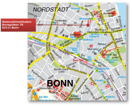 So kommen sie zu uns - Ambulante Suchthilfe Bonn - Kooperation von Caritasverband und Diakonischem Werk